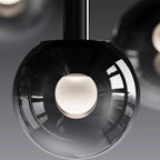 Smoked Glass Ball Cluster Staircase Chandelier with LED Globes