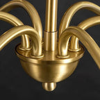 Retro Gold Candle Chandelier for Dining Room