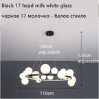 Modern Ring Glass Ball LED Chandelier Iron Frame