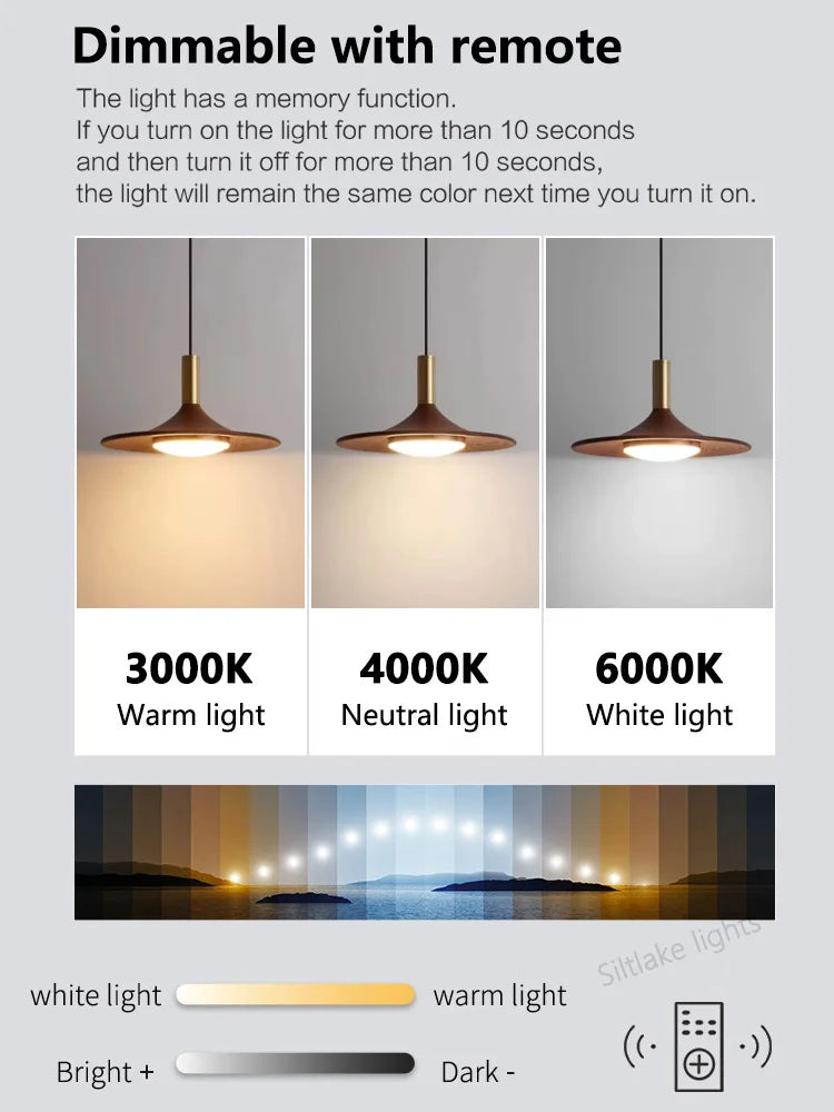 Nordic Wood Pendant Light for Dining Room