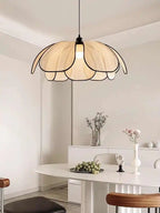 Vintage Hand Woven Fabric Lotus Chandelier for Dining Room and Bedroom