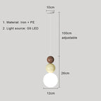 Nordic Pendant Light Modern LED Hanging Lamp Cream Style Indoor Lighting Room Decor Bedroom Living Room Bedside Light Fixture