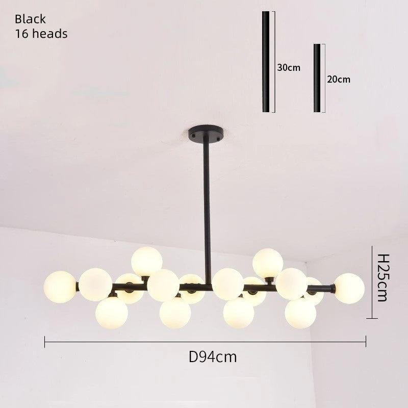 Scandinavian Ring Chandelier Glass Ball Pendant Light