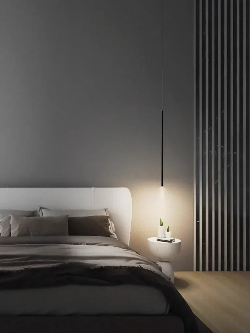 Lámpara colgante minimalista de hierro para mesita de noche de dormitorio