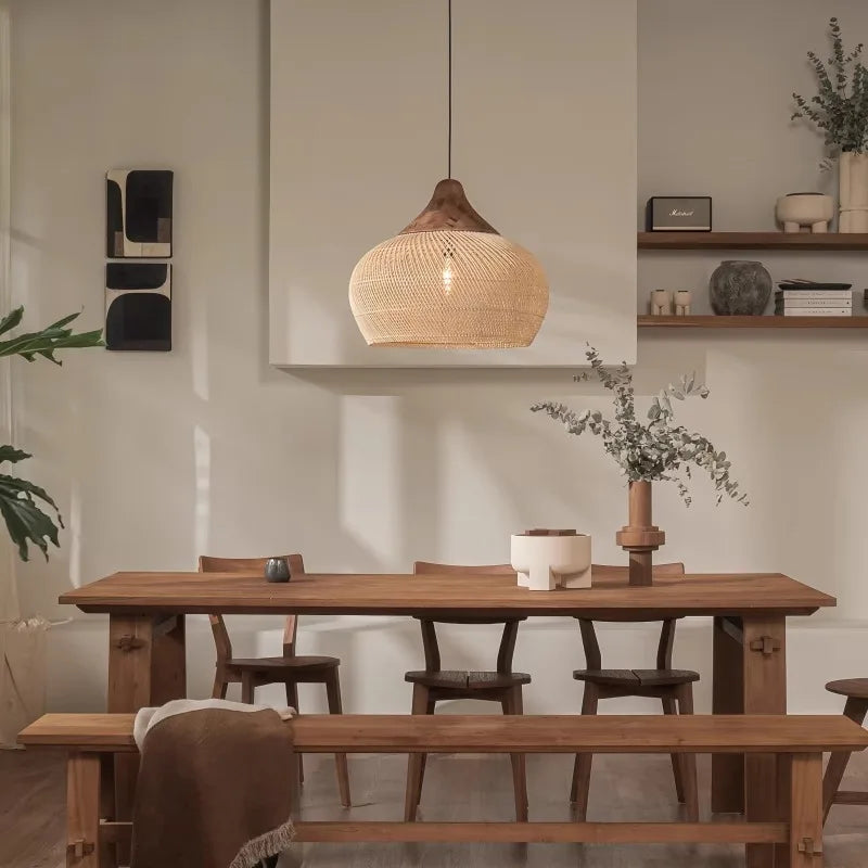 Bohemian Rattan Pendant Light for Dining Room