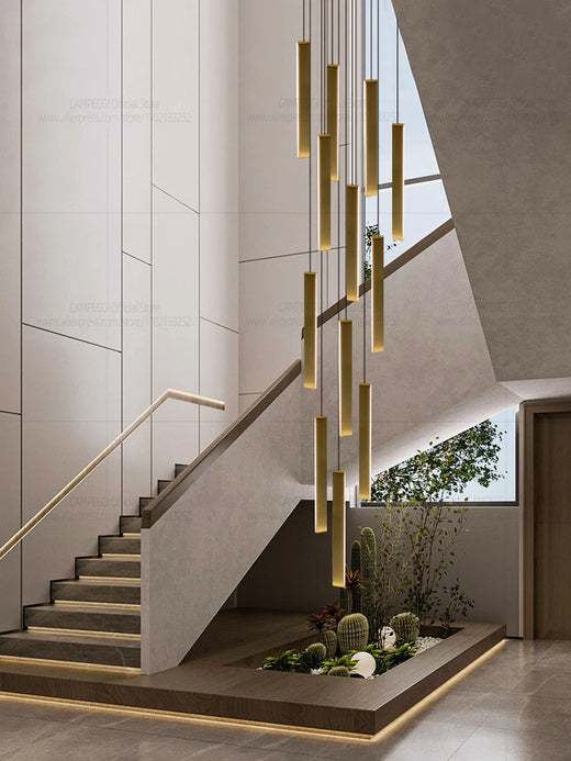 Minimalist Aluminum Pendant Light for Staircase