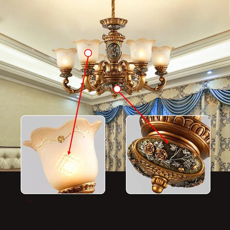 European Retro Iron Resin Pendant Lamp