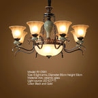 Vintage Iron Ceramic Chandelier Multi-Size
