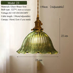 Multi-Style Nordic Pendant Lamp Green Glass Ceiling Lighting Kitchen Island Hand Brass Hanging Light fixtures for Dining Room