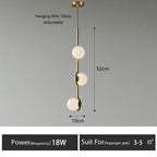 Lámpara colgante minimalista de hierro y cristal para sala de estar