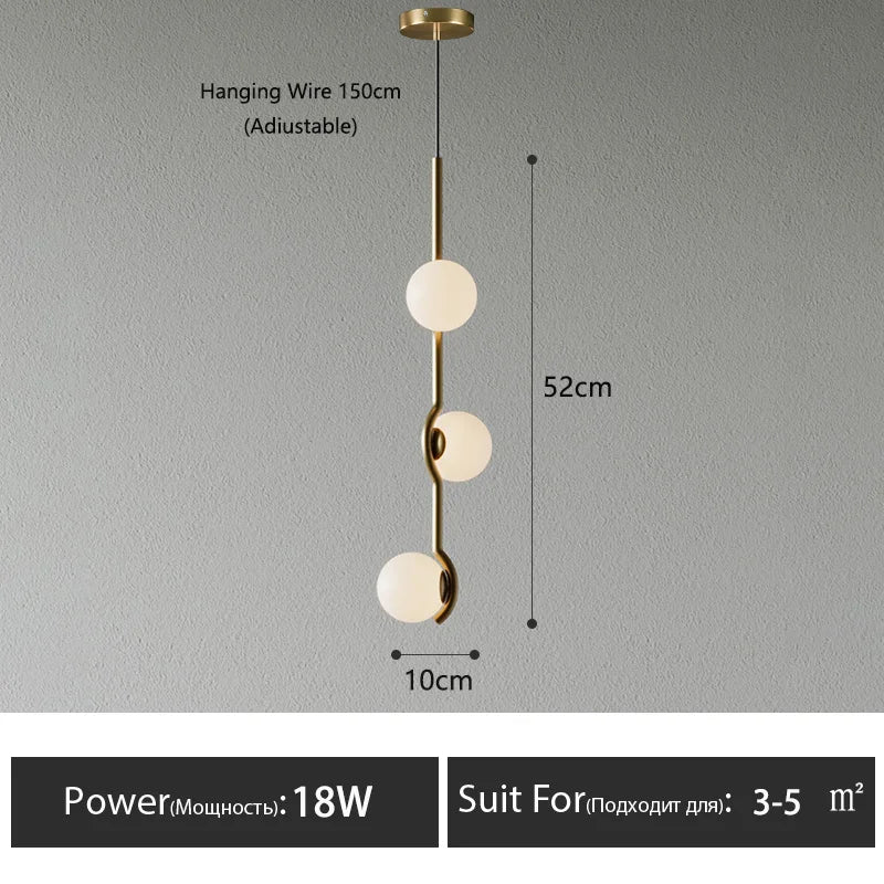 Minimalist Iron Glass Pendant Light for Living Room
