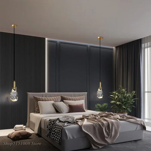 Lámpara colgante de cristal para dormitorio y comedor