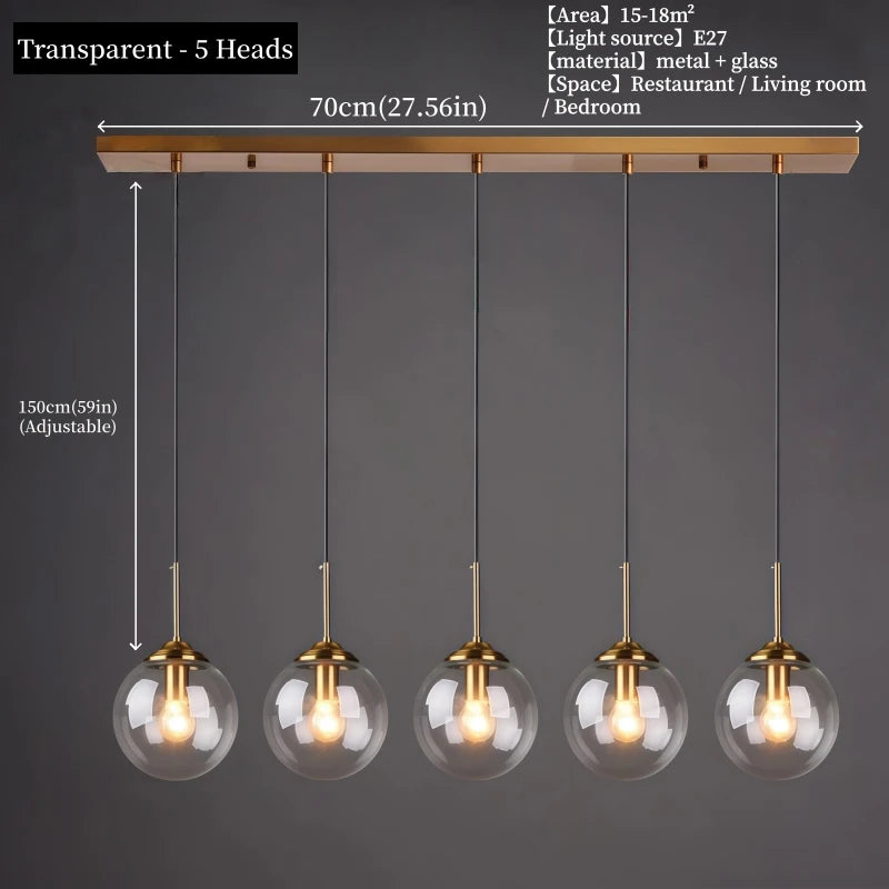 Nordic Glass Pendant Light for Dining Room