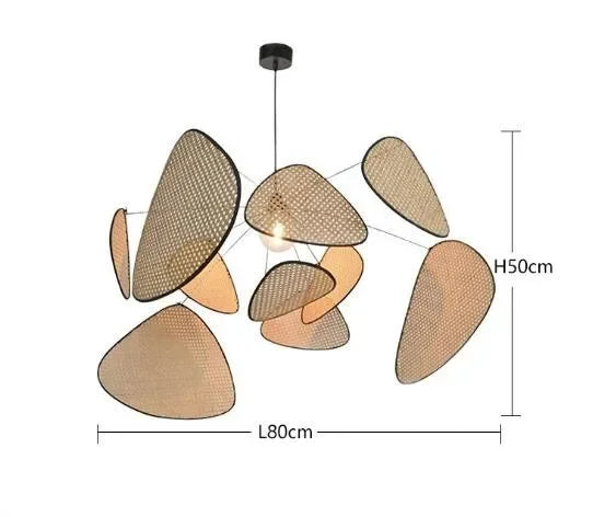 Modern Rattan Petal LED Pendant Lamp