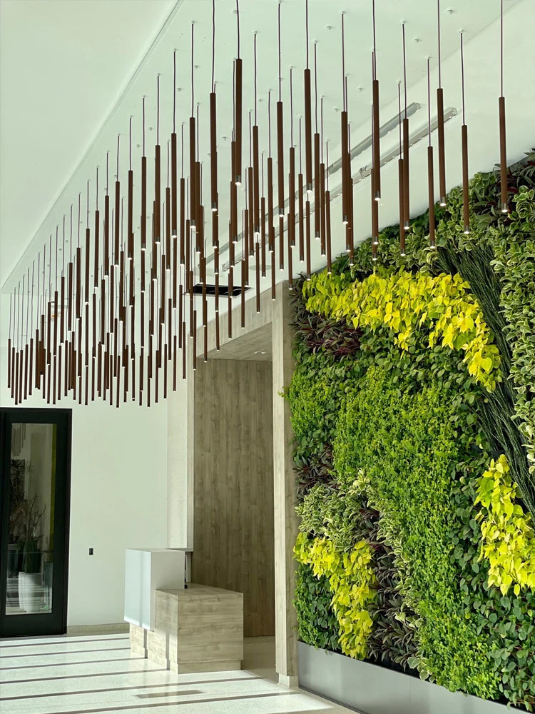 Minimalist Wood Pendant Light for Staircase
