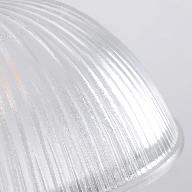 Vintage Glass Pendant Light with Iron Base