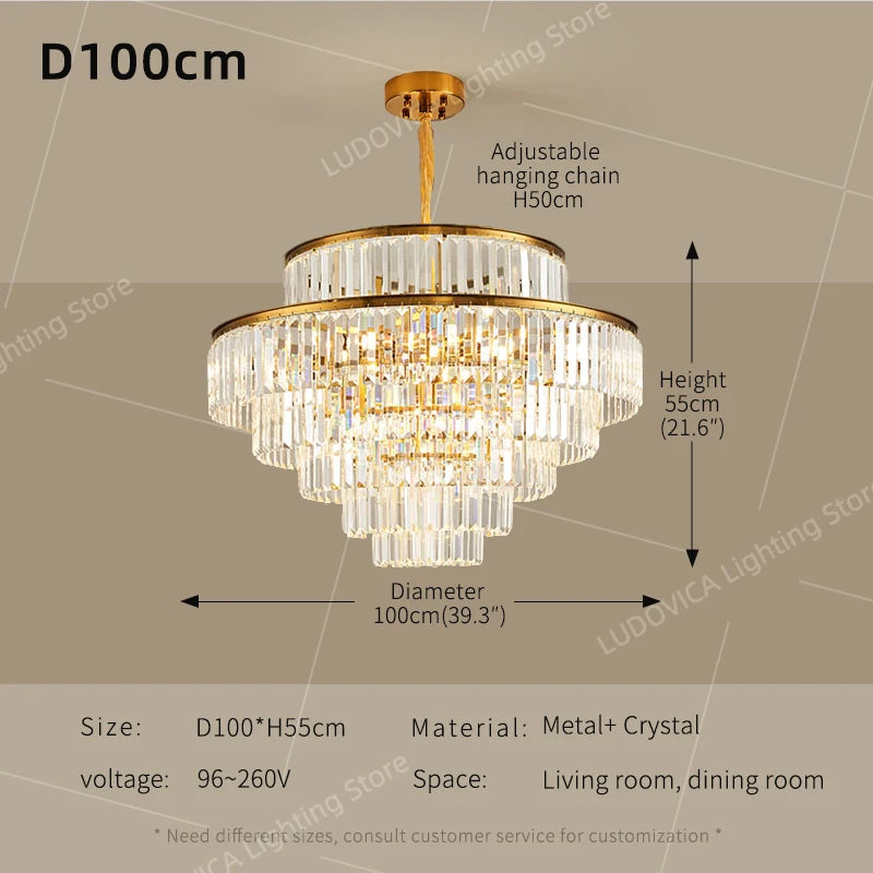 LED Crystal Chandelier - Luxury Dining Room Pendant