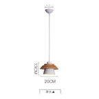 Nordic Wood and Macaron Metal Two Tier Pendant Light for Dining Nook