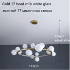 Modern Ring Glass Ball LED Chandelier Iron Frame