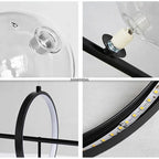 Modern Glass Bubble Linear Chandelier in Black for Dining Table