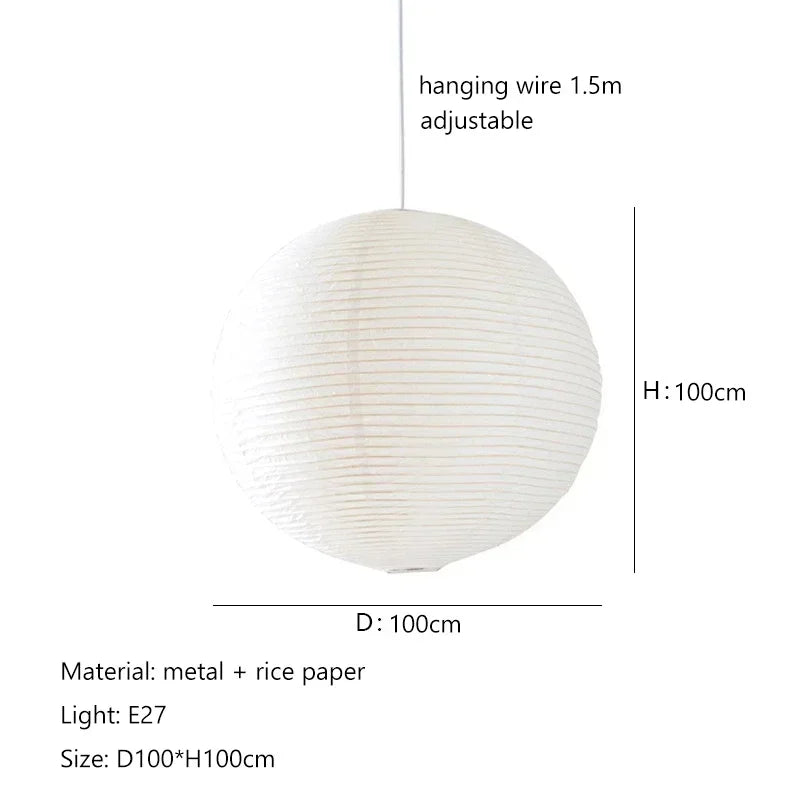Minimalist Paper Ball Pendant Light for Bedroom