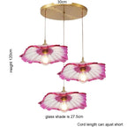 Vintage Flower Glass Pendant Light Collection with Brass Fitting for Bedroom