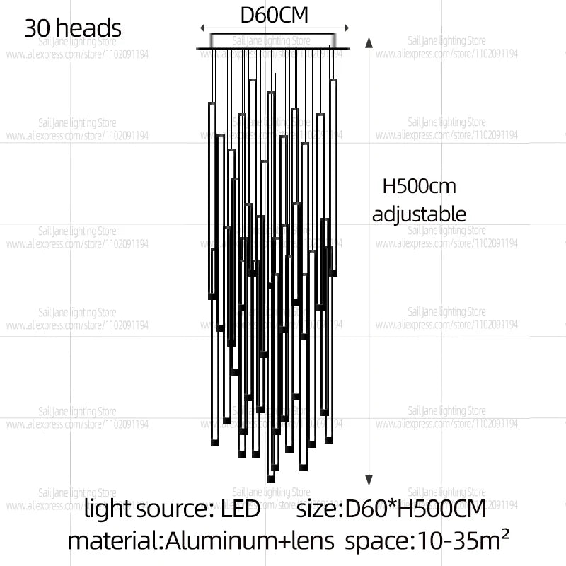 Minimalist Wood Pendant Light for Staircase