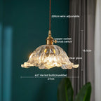 Nordic Glass Pendant Light with Copper Fixture