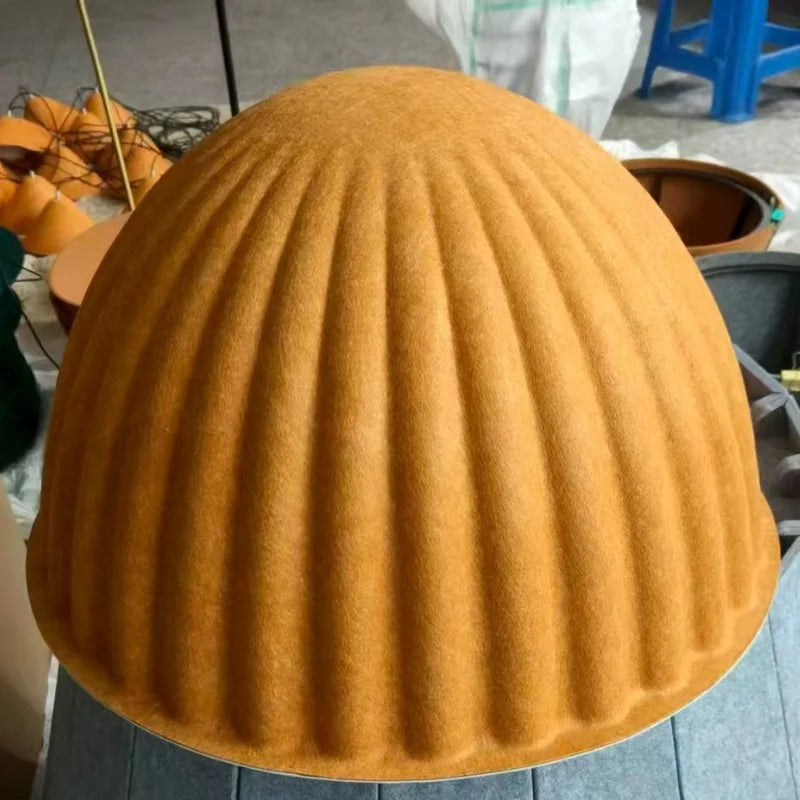 Danish Acoustic Felt Ribbed Dome Pendant Light for Office and Dining Room