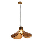 Retro Glass Flower Pendant Light Copper Finish