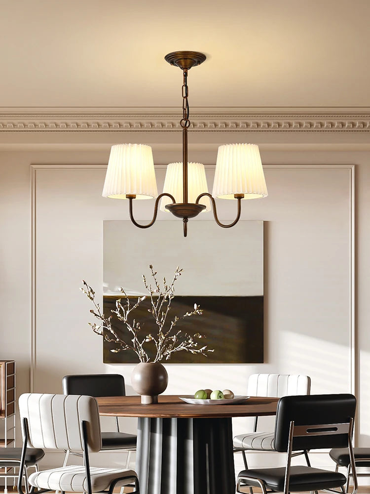 Rustic Pleated Crystal Pendant Light