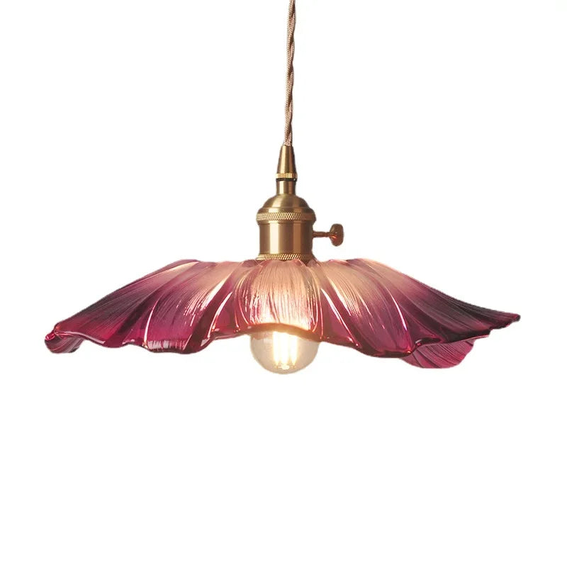Nordic Glass Flower Pendant Light for Bedroom