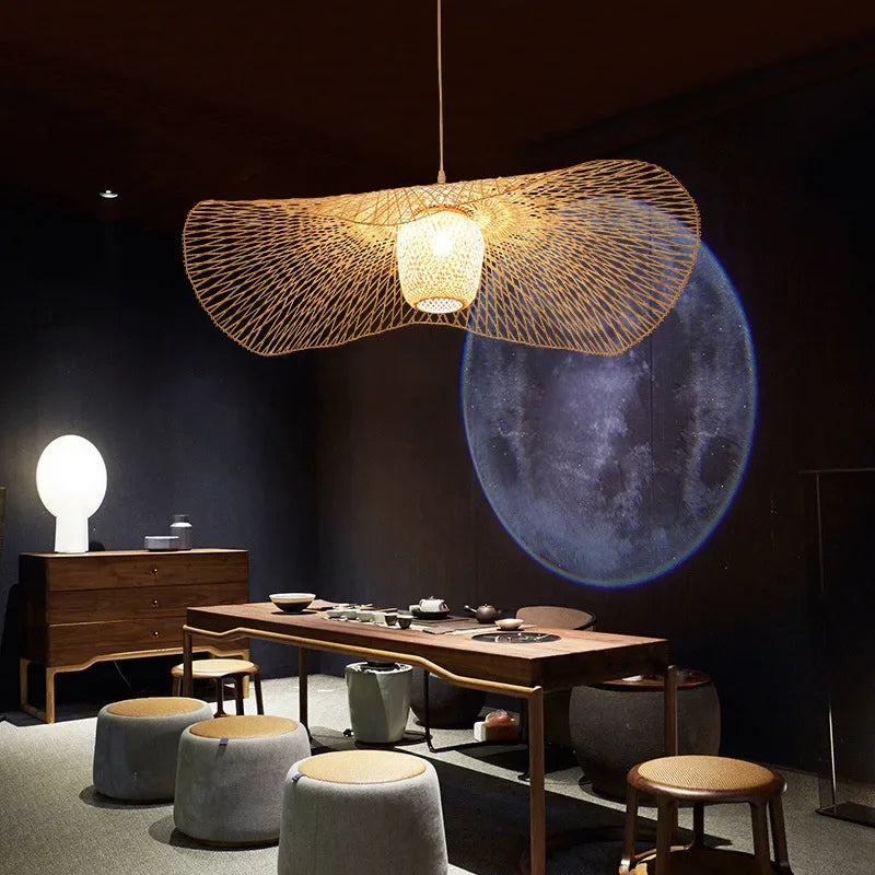 Lámpara Colgante Bohemio de Bambú para Comedor