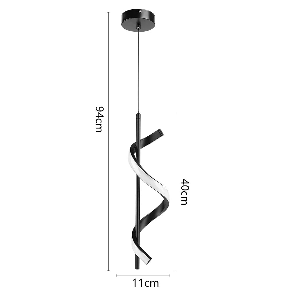 Minimalist Metal Pendant Light Spiral Design
