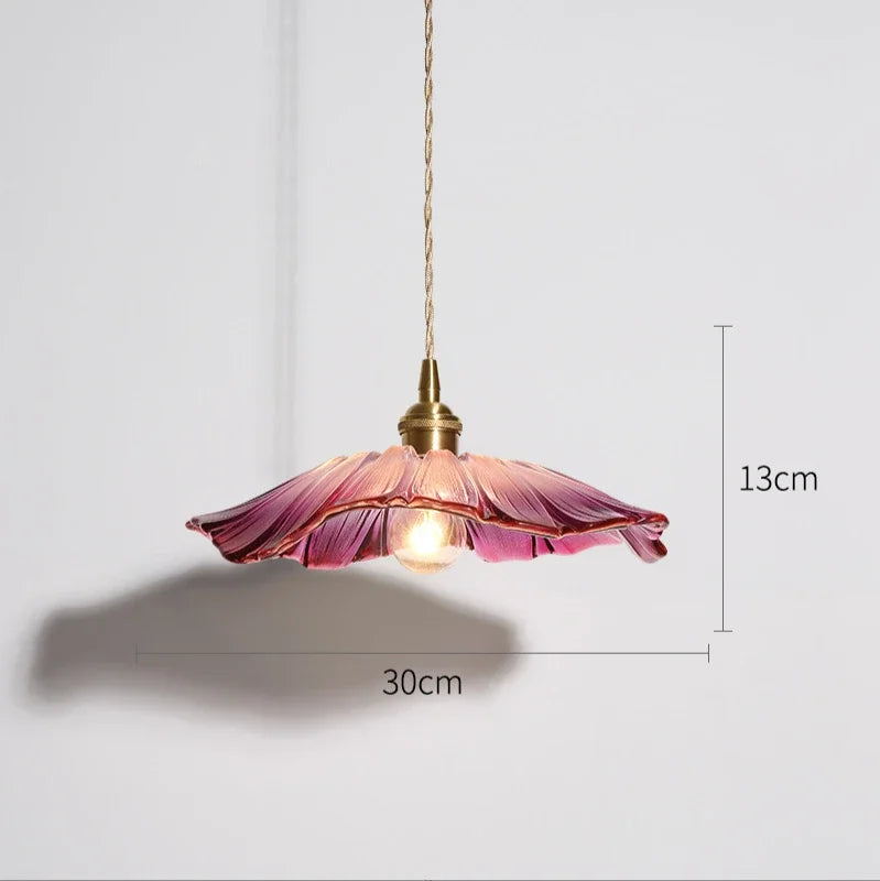 Nordic Glass Flower Pendant Light for Bedroom