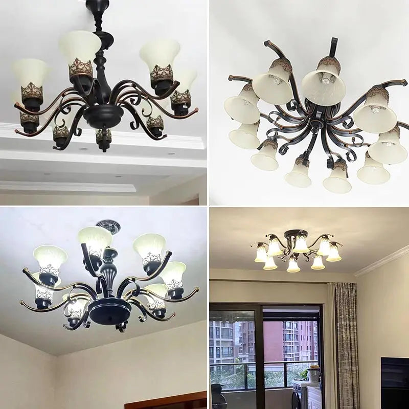 Vintage Iron Glass Pendant Chandelier Retro Loft