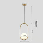 Nordic Glass Ball Pendant Light Brass Iron Hanging Lamp
