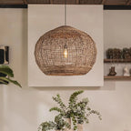 Bohemian Rattan Woven Pendant Light for Dining Room