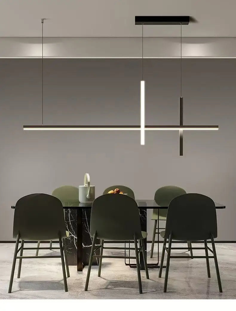 Lámpara colgante de hierro lineal minimalista para comedor
