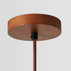 Veined Marble Cylinder Pendant Light with Walnut Top for Bar Counter