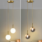 Modern LED Bedside Pendant Light White/Smoke Gray Glass Ball Ceiling Hanging Lamps Nordic Home Decoration Ceiling Pendant Lamp