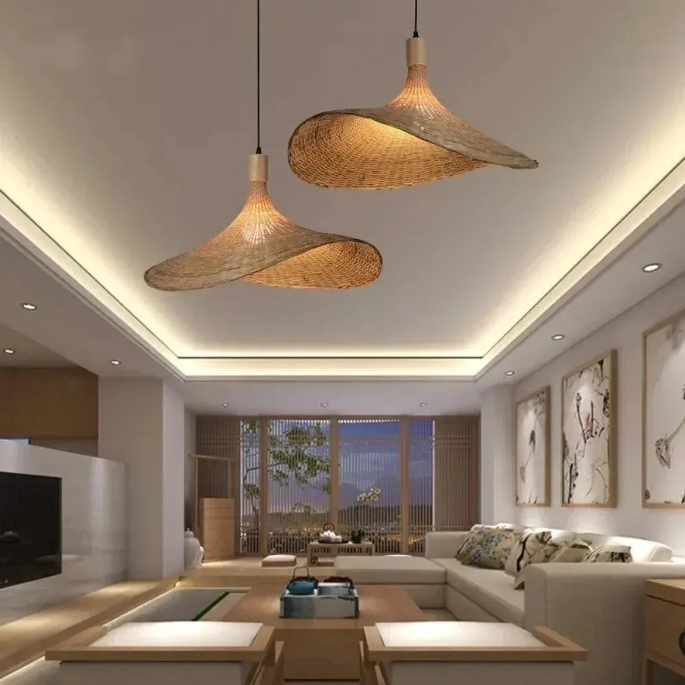 Bohemian Rattan Pendant Light for Dining Room