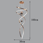 Modern LED Pendant Light with Twisted Metal Arms
