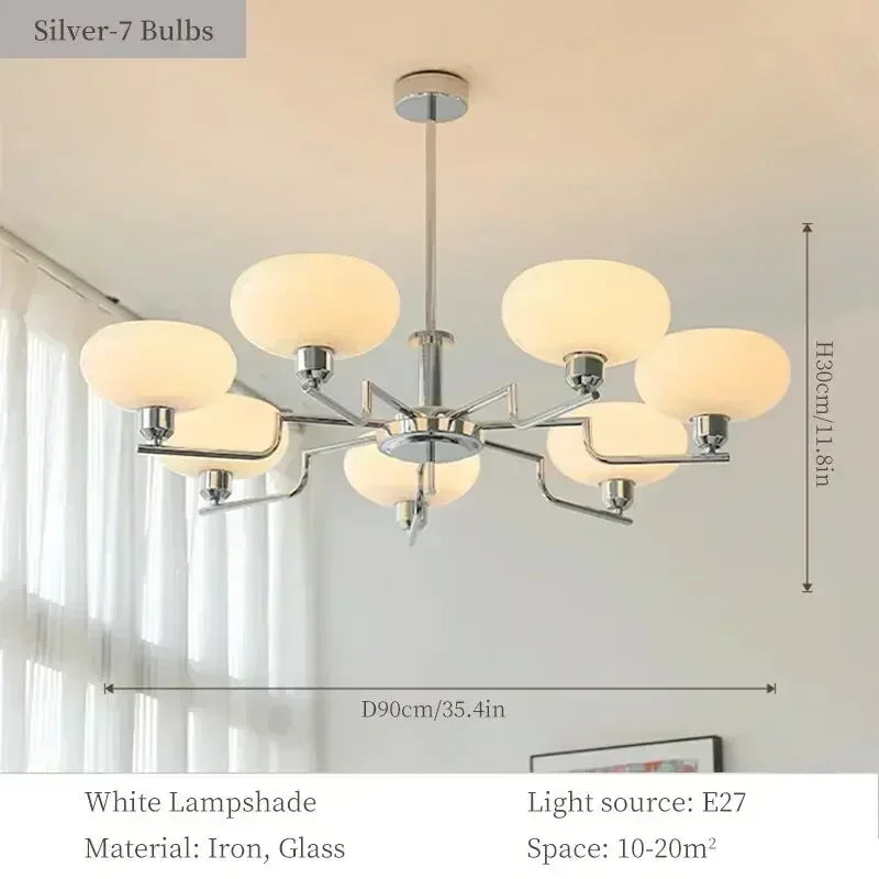 Retro Glass Ball Pendant Light Iron Chandelier