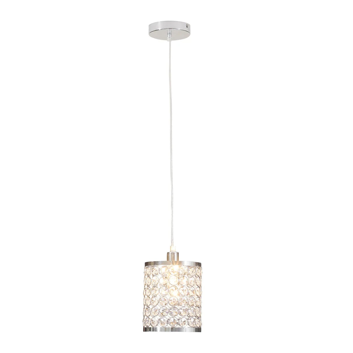Crystal Pendant Light Modern Kitchen Island Lighting Adjustable White