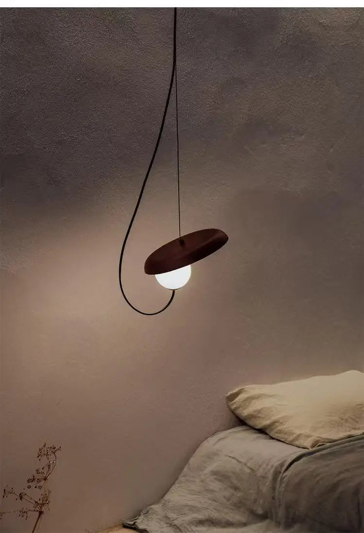 Lámpara Colgante Nórdica de Madera para Dormitorio y Comedor