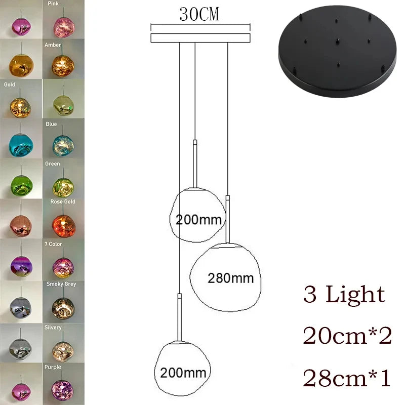 Lámpara Colgante Nórdica de Cristal - Lámpara Colgante Diseño Lava