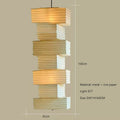 Wabi Sabi Rice Paper Style Totem Pendant Light for Staircase and Living Room