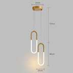 Nordic Iron Pendant Light U-Shaped LED for Bedroom