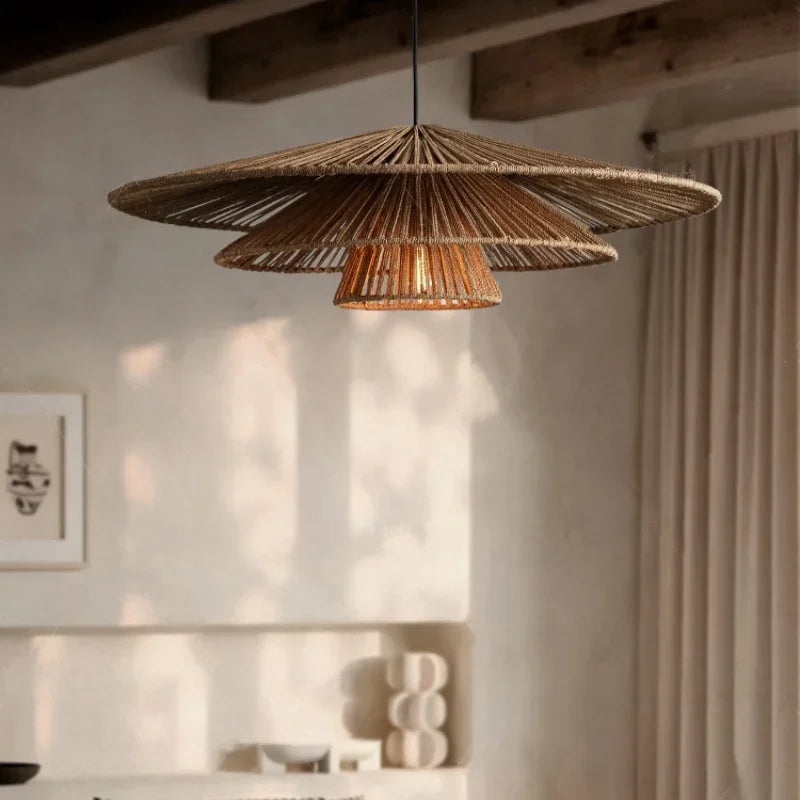 Wabi Sabi Rattan Pendant Light - Japanese Style